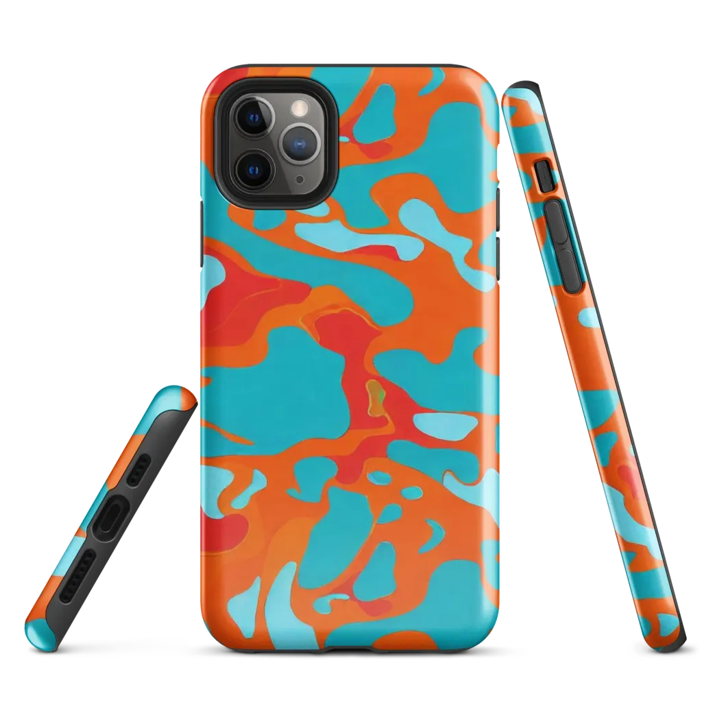 Turquoise Flame on Tough Case for iPhone® — Front