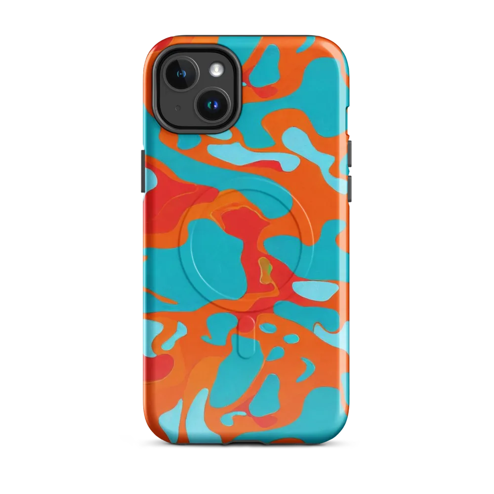 Turquoise Flame on MagSafe Tough Case for iPhone® — Front
