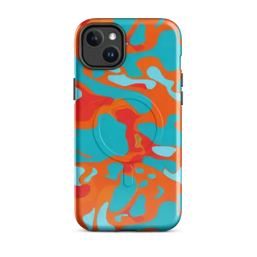 Turquoise Flame on a MagSafe Tough Case for iPhone®