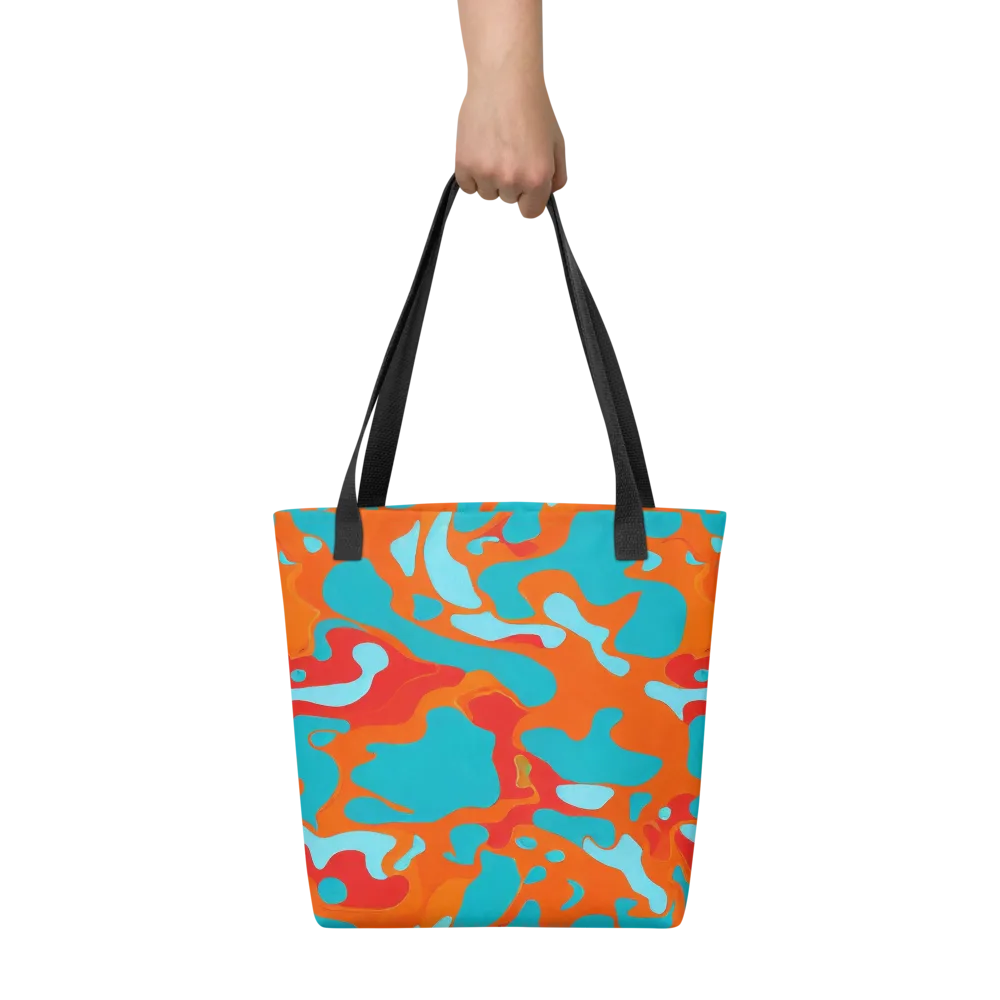 Turquoise Flame on Tote Bag — Front