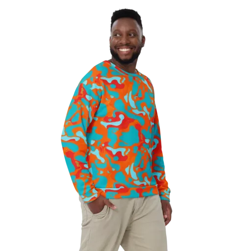 Turquoise Flame on a Sweatshirt