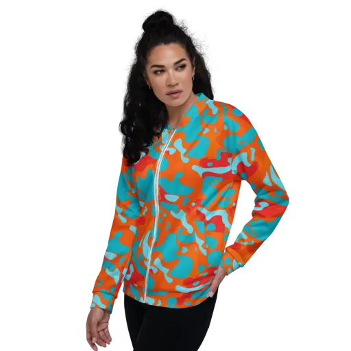 Turquoise Flame on a Bomber Jacket