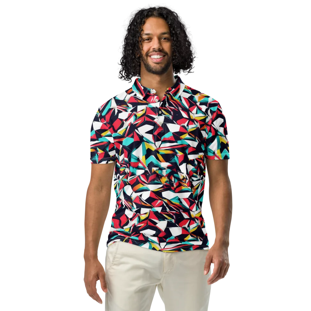 Vivid Rupture on Men's Slim Fit Polo Shirt — Front