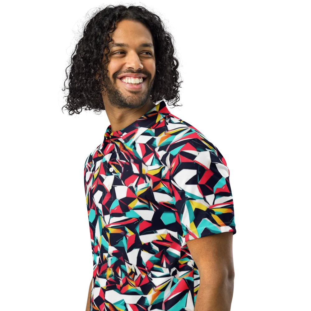 Vivid Rupture on Men's Slim Fit Polo Shirt — Left Front