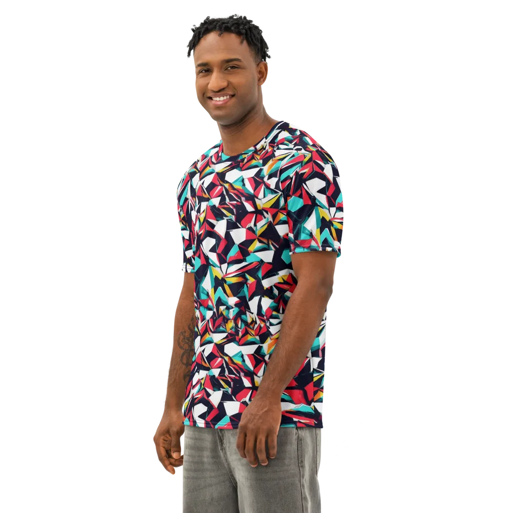 Vivid Rupture on Men's Cotton Crew Neck T-Shirt — Left Front