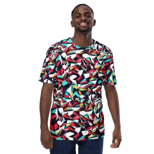 Vivid Rupture on a Men's Crew Neck T-Shirt