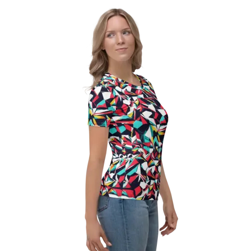 Vivid Rupture on a Women's Crew Neck T-Shirt