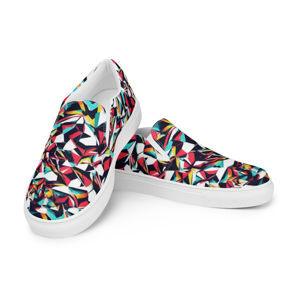 Vivid Rupture on Men's Slip-On Canvas Shoes — Left Front