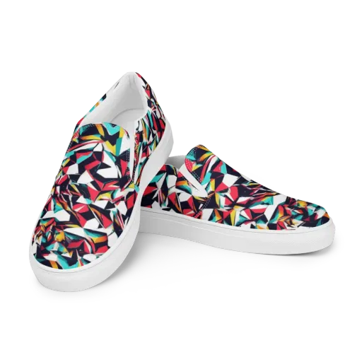 Vivid Rupture on Men's Slip-On Canvas Shoes