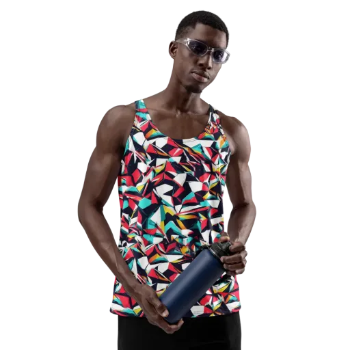 Vivid Rupture on a Men's Tank Top
