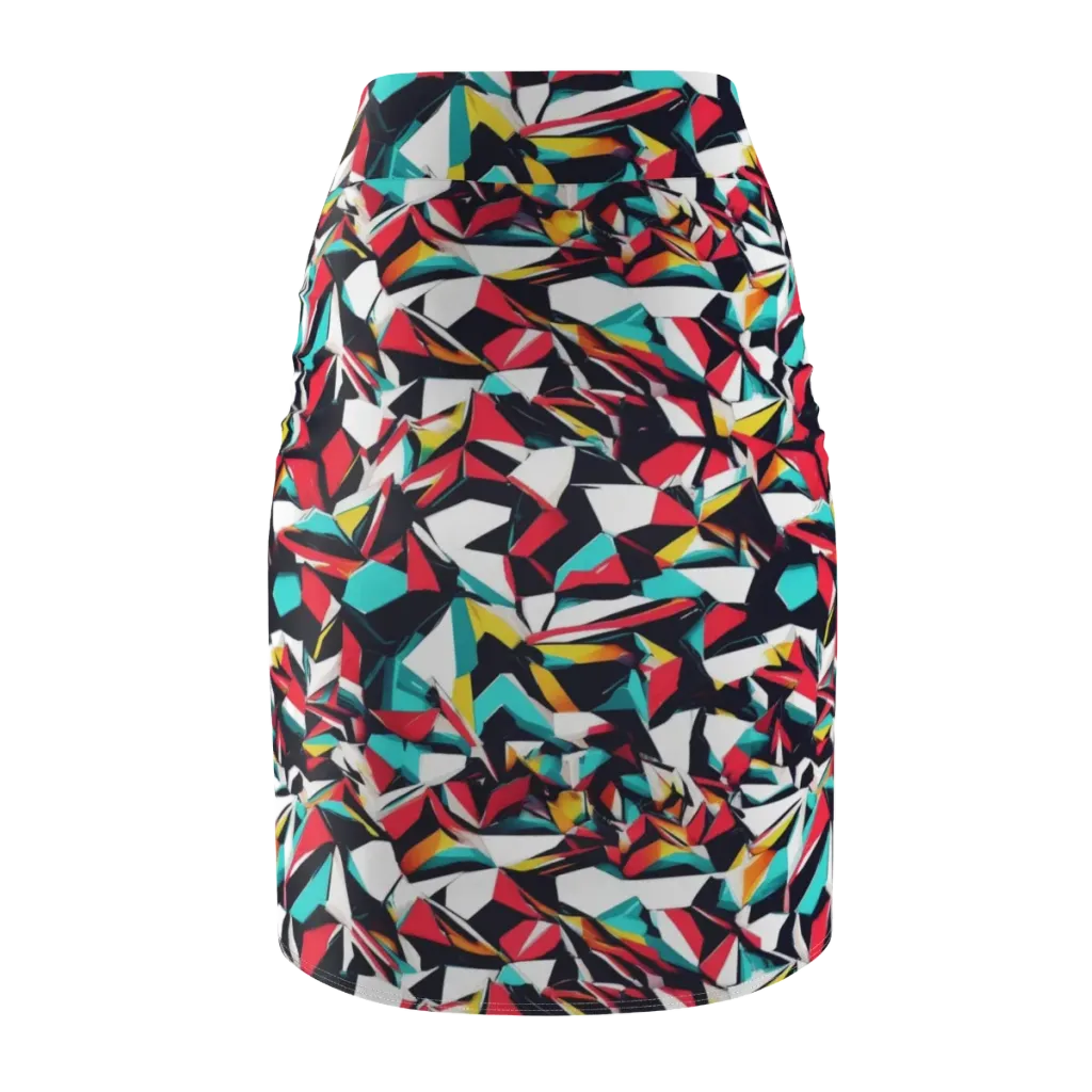 Vivid Rupture on Pencil Skirt — Back