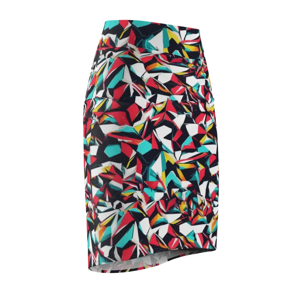 Vivid Rupture on Pencil Skirt — Front Side