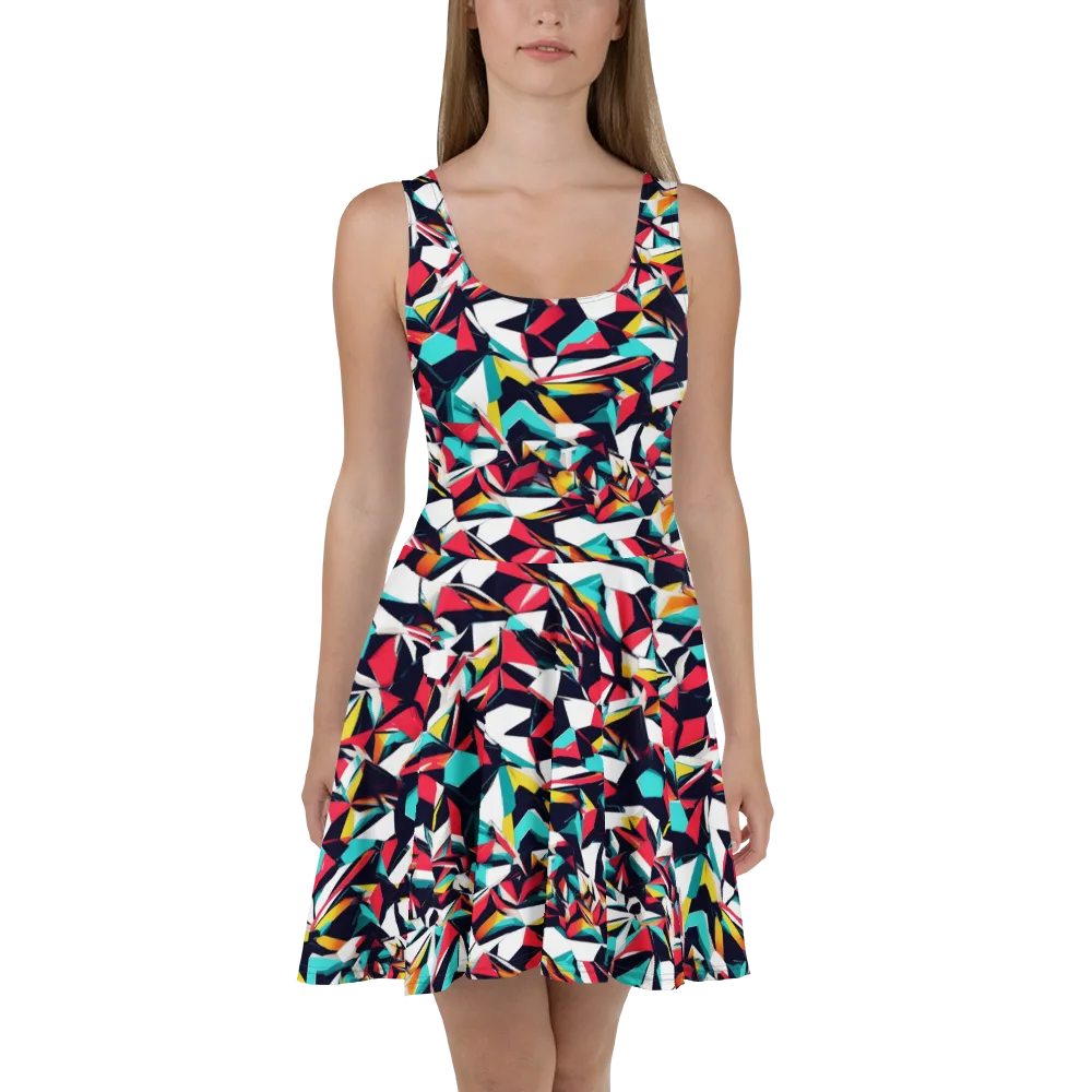 Vivid Rupture on Skater Dress — Front