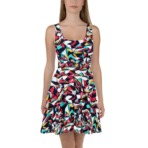 Vivid Rupture on a Skater Dress
