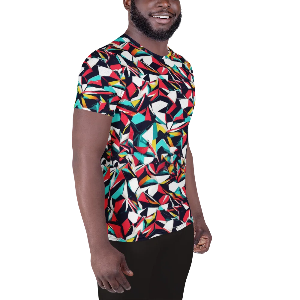 Vivid Rupture on Men's Athletic T-Shirt — Right