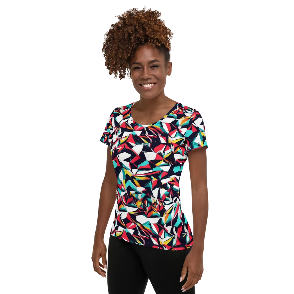 Vivid Rupture on Women's Athletic T-Shirt — Left
