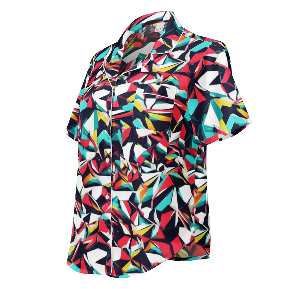 Vivid Rupture on Women's Short Sleeve Pajama Top — Left Front