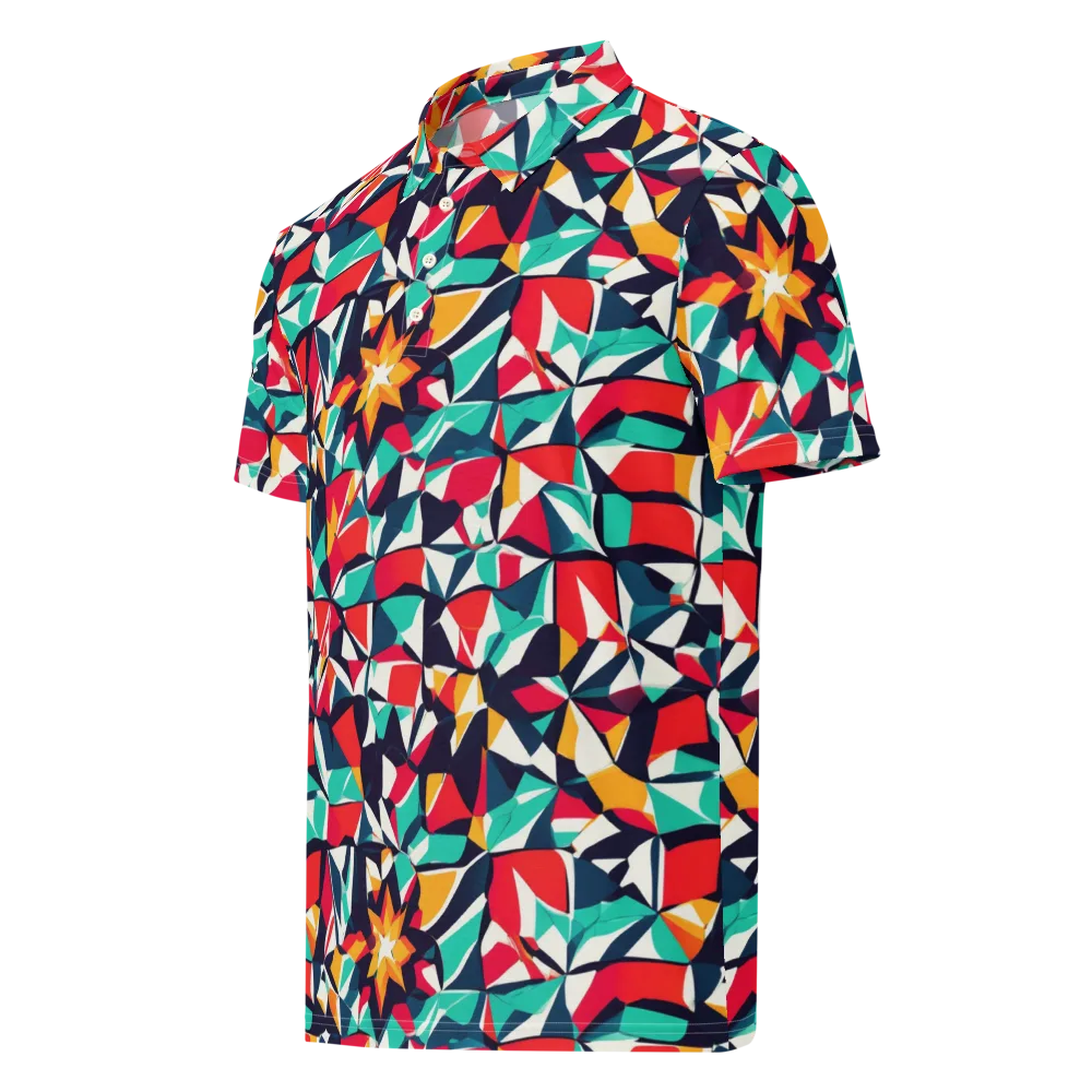 Fauvist Fracture on Men's Slim Fit Polo Shirt — Left Front