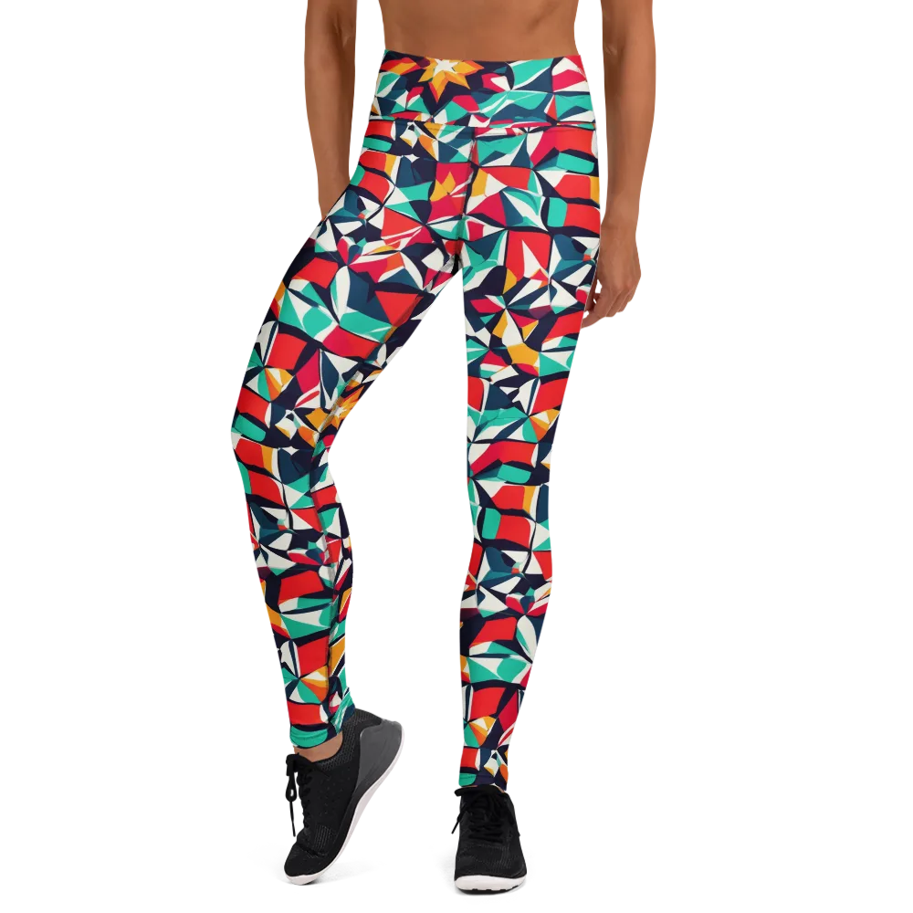 Fauvist Fracture on Yoga Leggings — Front