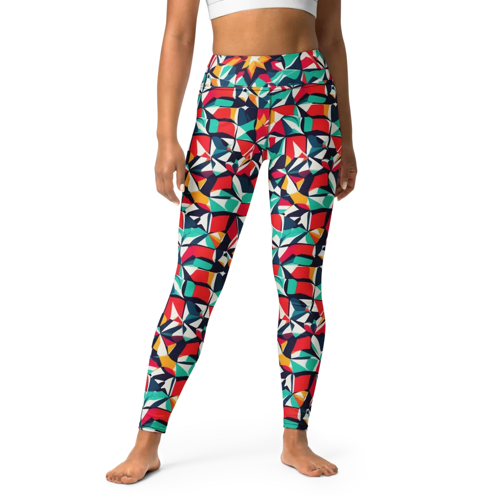 Fauvist Fracture on Yoga Leggings — Front