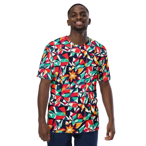 Fauvist Fracture on a Men's Crew Neck T-Shirt