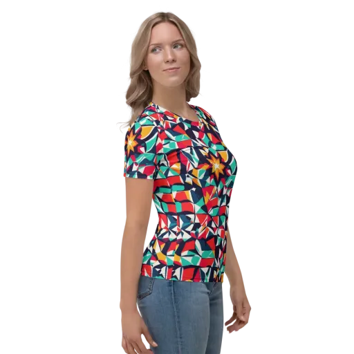 Fauvist Fracture on a Women's Crew Neck T-Shirt