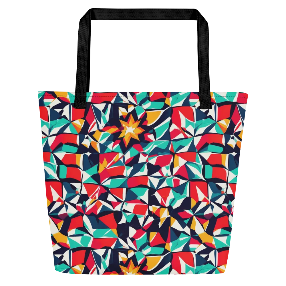 Fauvist Fracture on Large Tote Bag W/ Pocket — Front