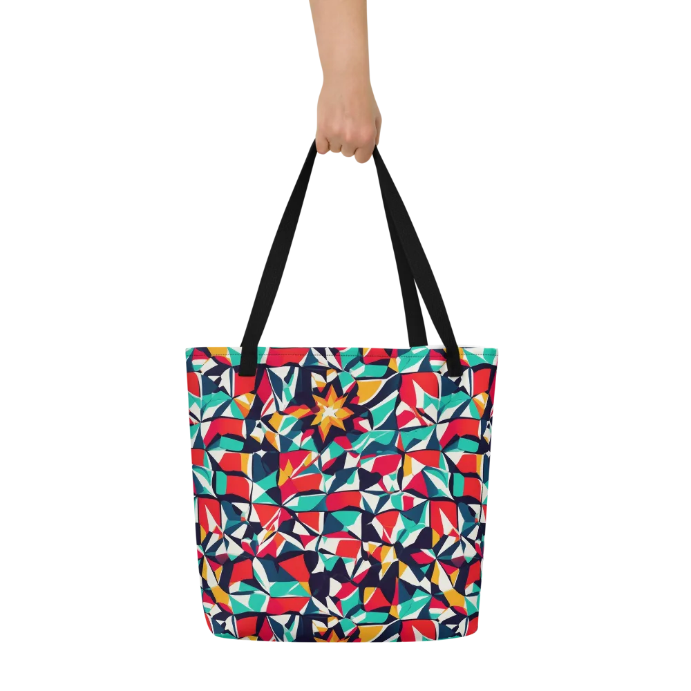 Fauvist Fracture on Large Tote Bag W/ Pocket — Front