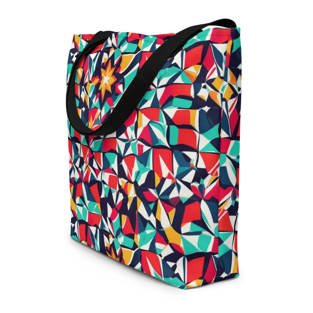 Fauvist Fracture on Large Tote Bag W/ Pocket — Front