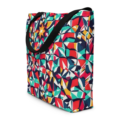 Fauvist Fracture on a Large Tote Bag W/ Pocket