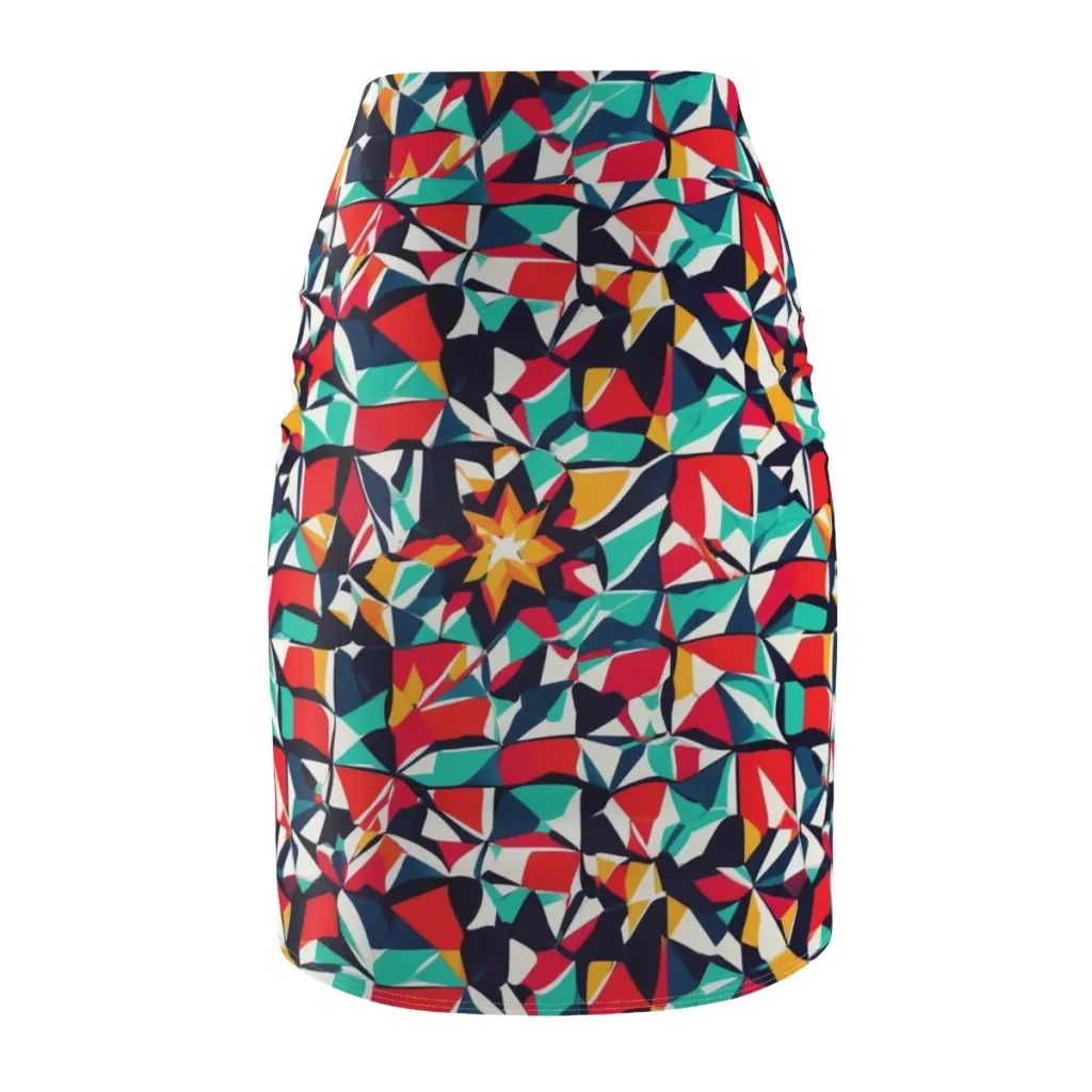 Fauvist Fracture on Pencil Skirt — Back