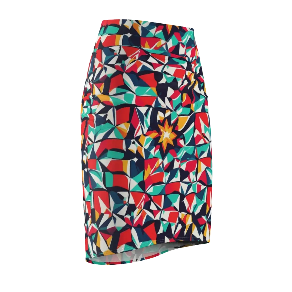 Fauvist Fracture on Pencil Skirt — Front Side