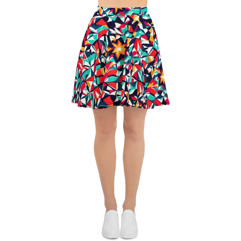 Fauvist Fracture on Skater Skirt — Front