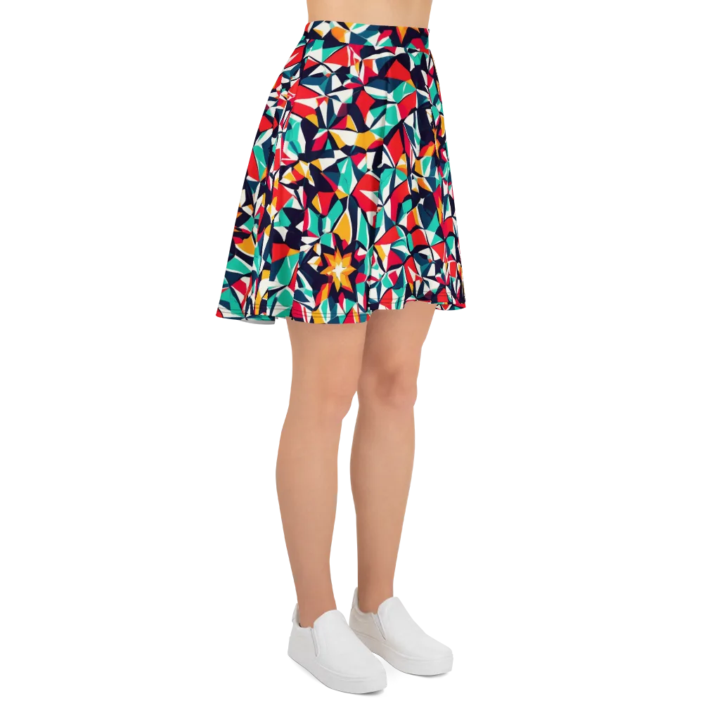 Fauvist Fracture on Skater Skirt — Right