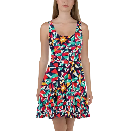 Fauvist Fracture on a Skater Dress