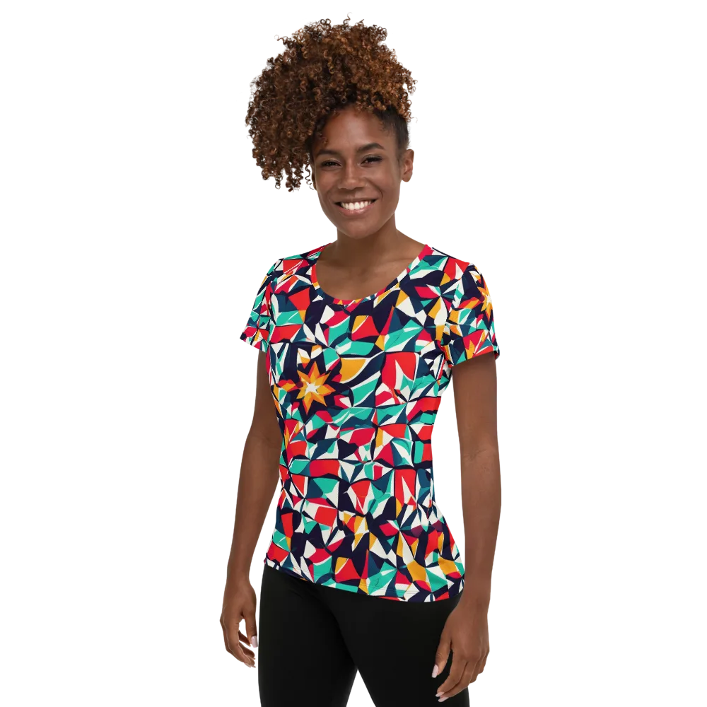 Fauvist Fracture on Women's Athletic T-Shirt — Left