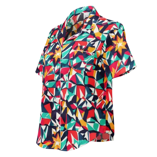 Fauvist Fracture on a Women's Short Sleeve Pajama Top