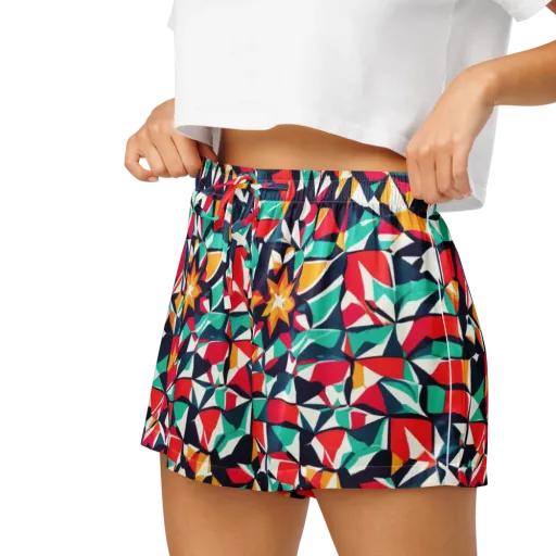 Fauvist Fracture on a Women's Pajama Shorts