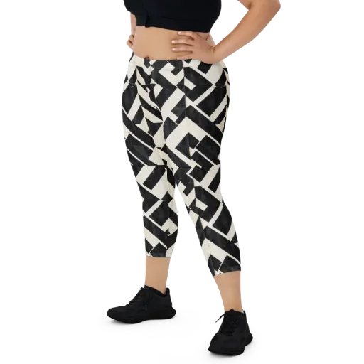 Obsidian Origami on a Capri Leggings