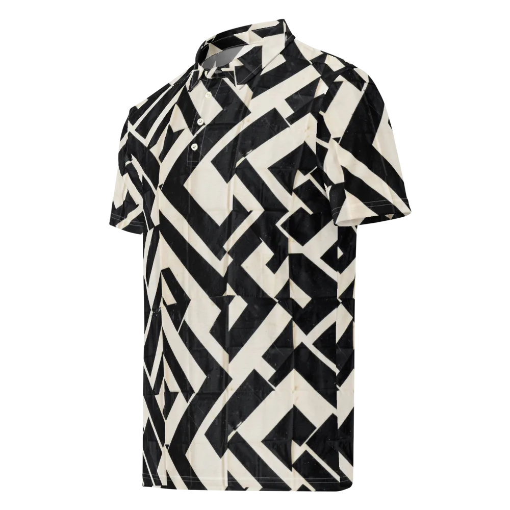 Obsidian Origami on Men's Slim Fit Polo Shirt — Left Front