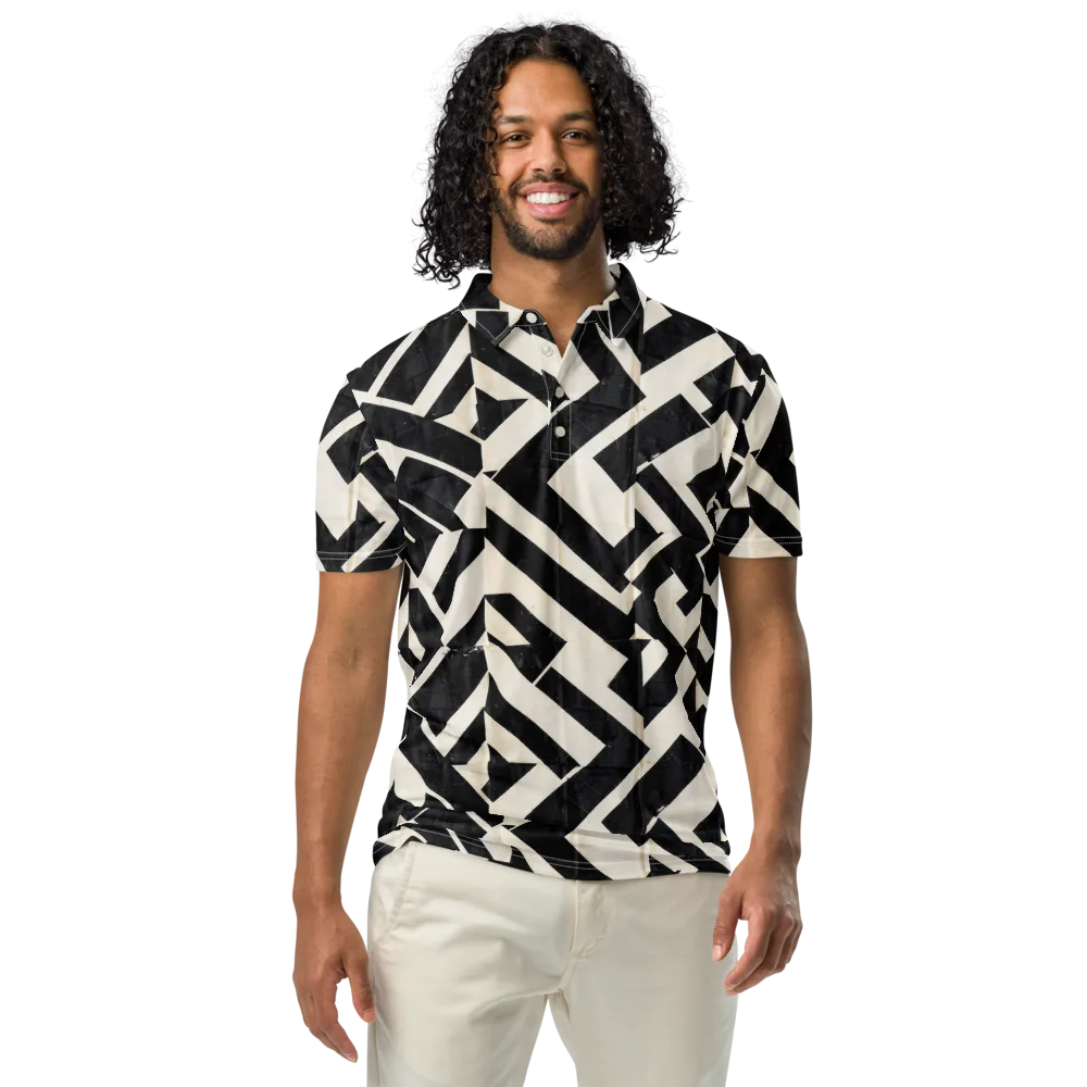Obsidian Origami on Men's Slim Fit Polo Shirt — Front