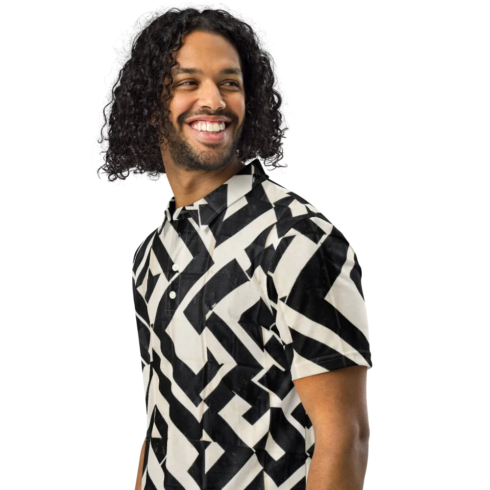 Obsidian Origami on Men's Slim Fit Polo Shirt — Left Front
