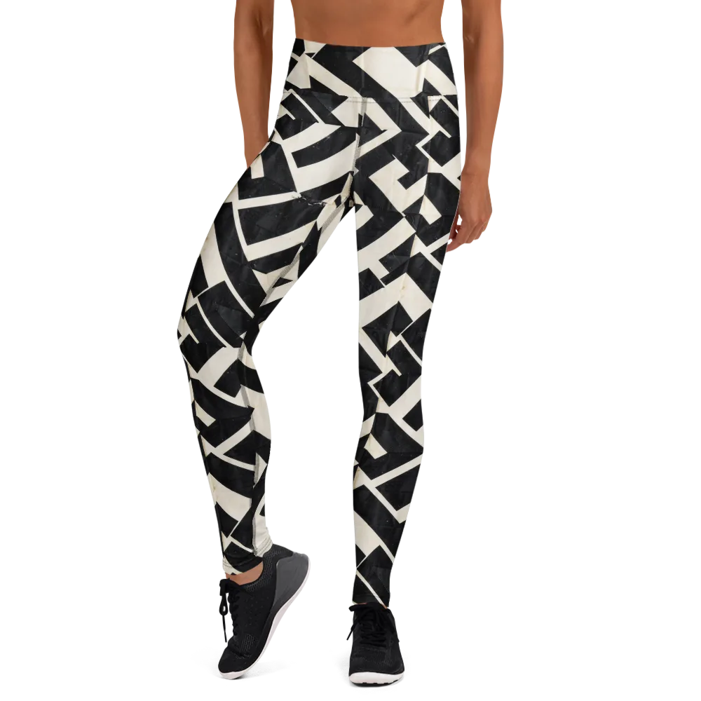 Obsidian Origami on Yoga Leggings — Front