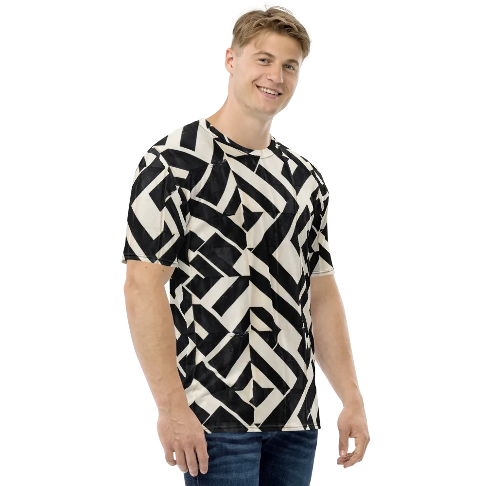 Obsidian Origami on Men's Crew Neck T-Shirt — Right