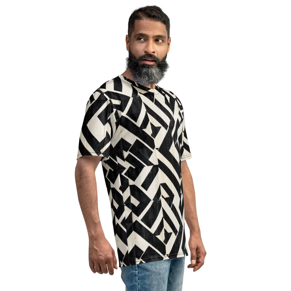 Obsidian Origami on Men's Crew Neck T-Shirt — Right