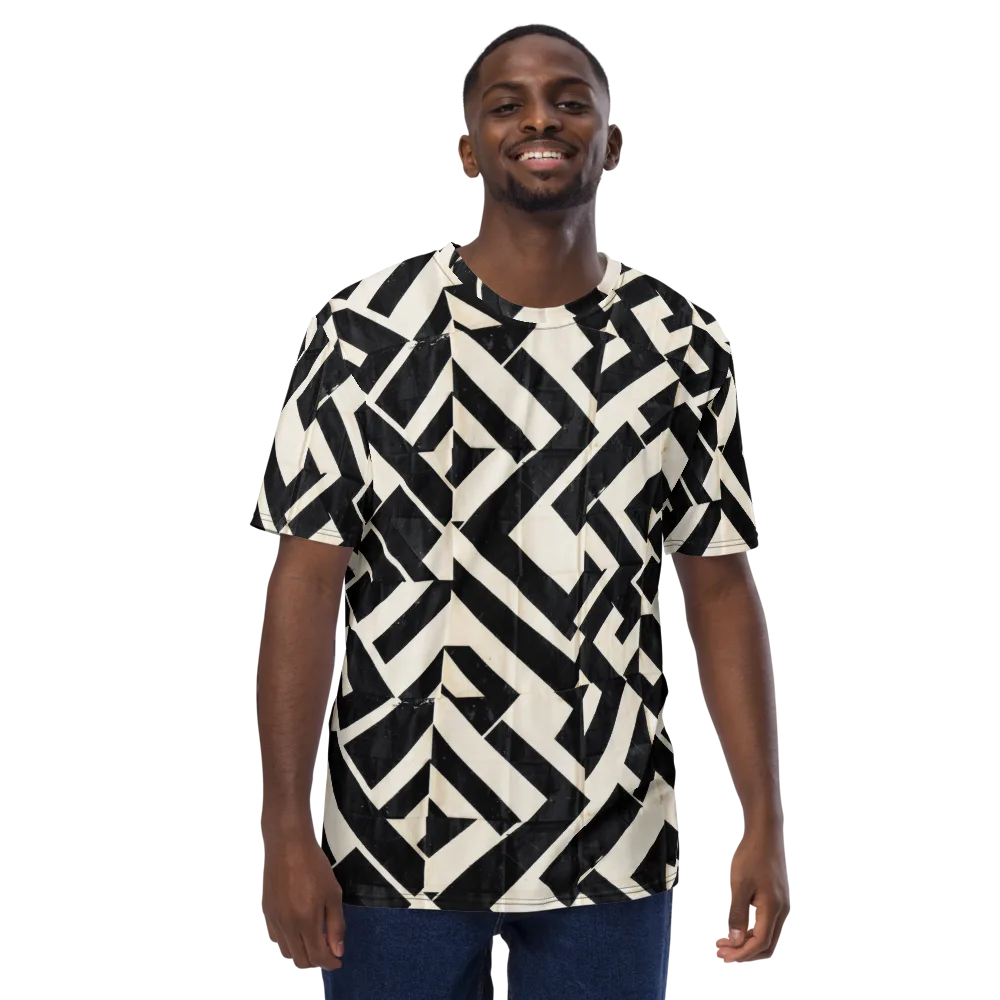 Obsidian Origami on Men's Crew Neck T-Shirt — Front