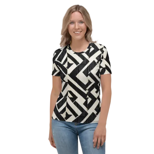 Obsidian Origami on a Women's Crew Neck T-Shirt