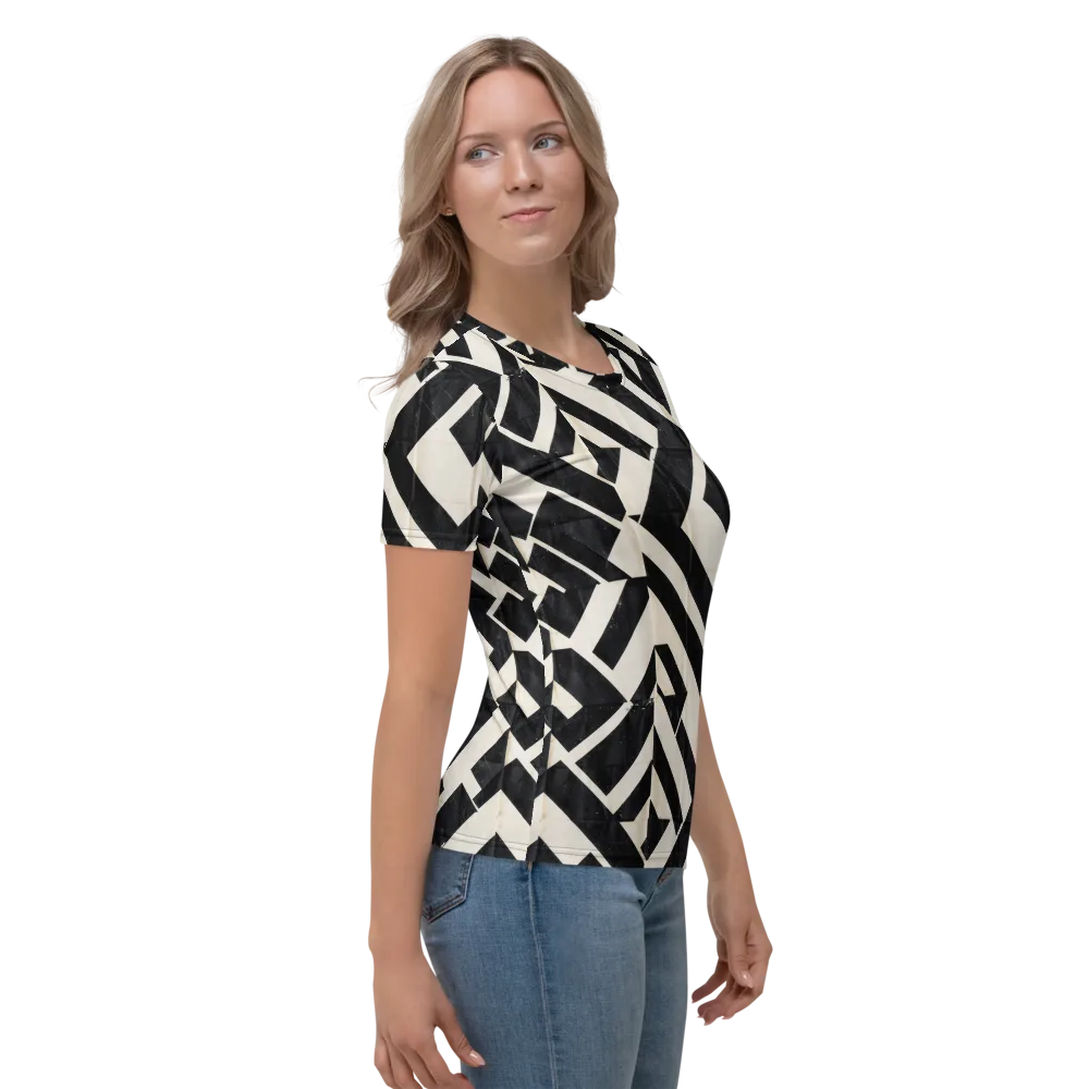 Obsidian Origami on Women's Crew Neck T-Shirt — Right