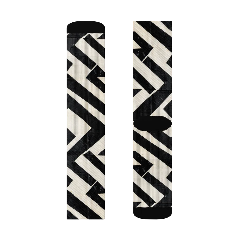 Obsidian Origami on Socks — Right Sock