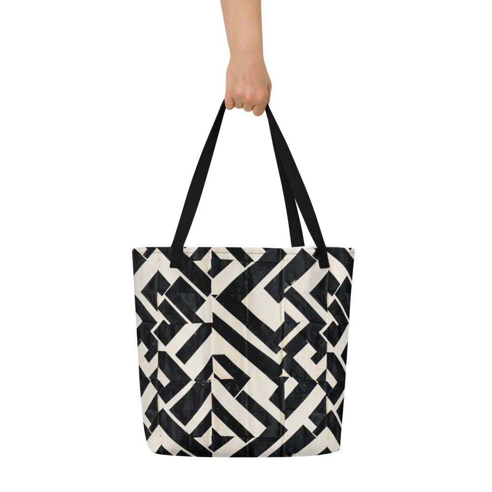 Obsidian Origami on Large Tote Bag W/ Pocket — Front